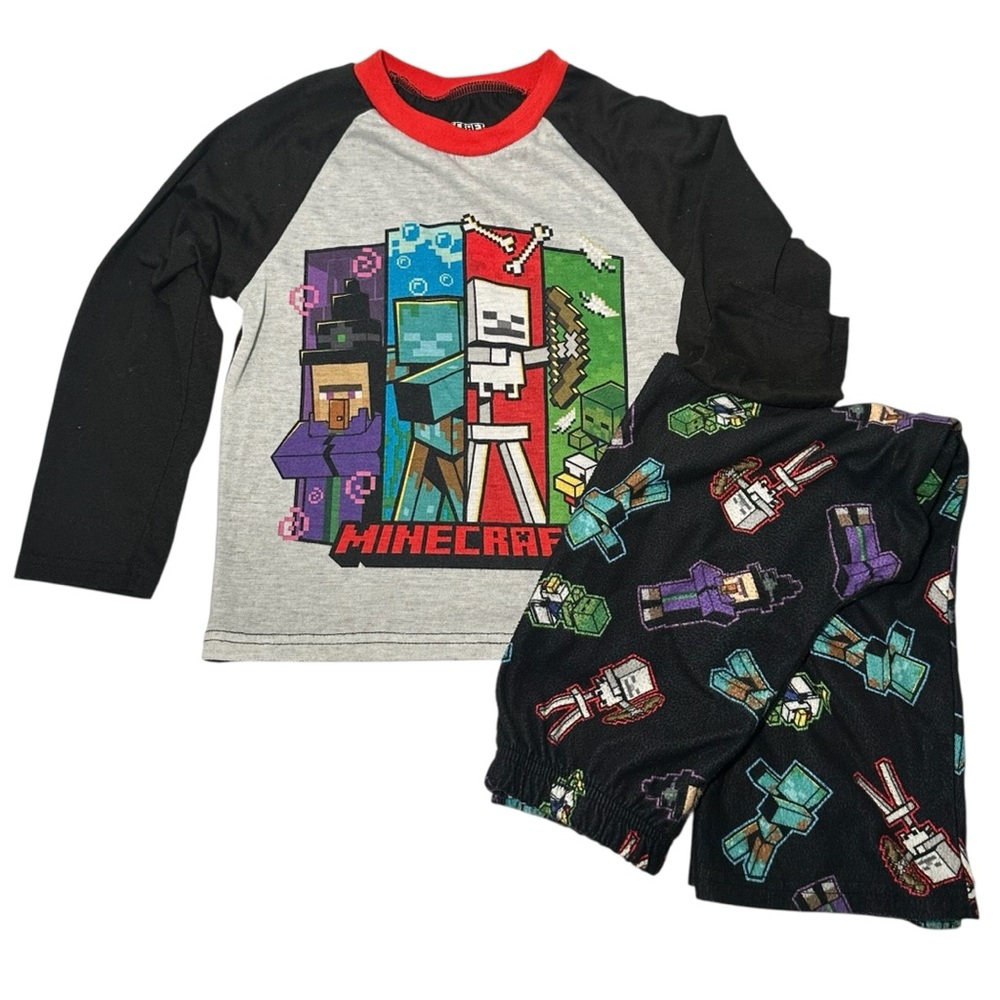 Minecraft Pajama Set 6 Kids Black Creeper Logo